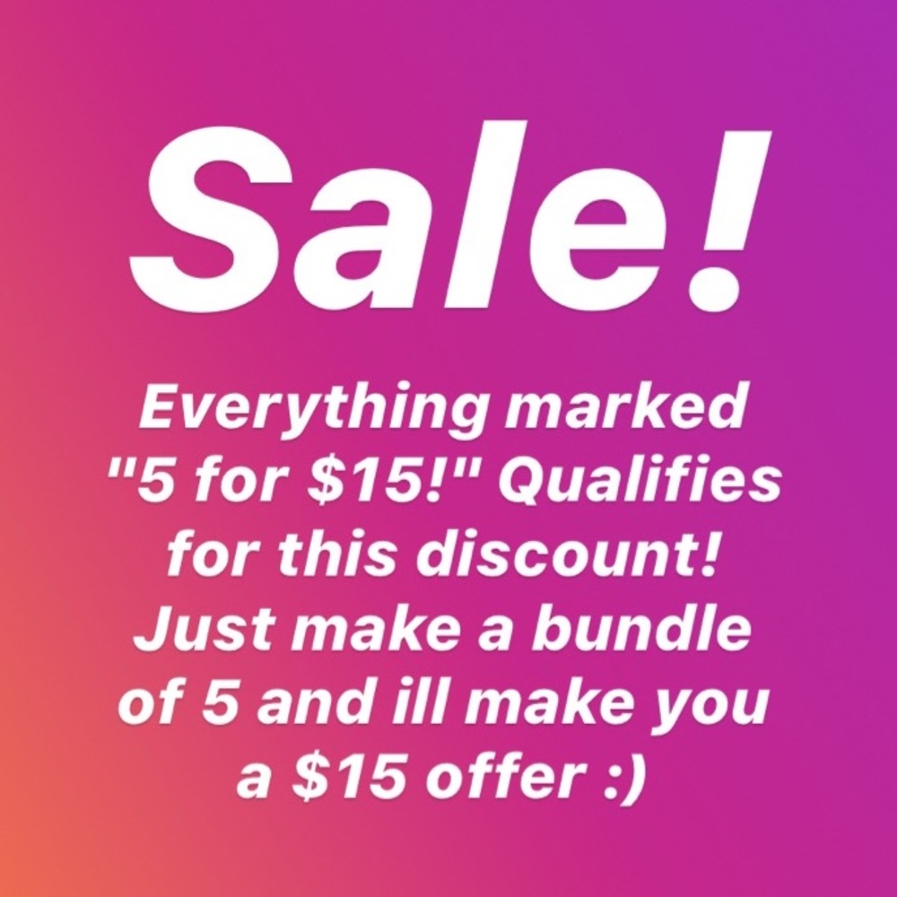 SALE 5 for $15!!
